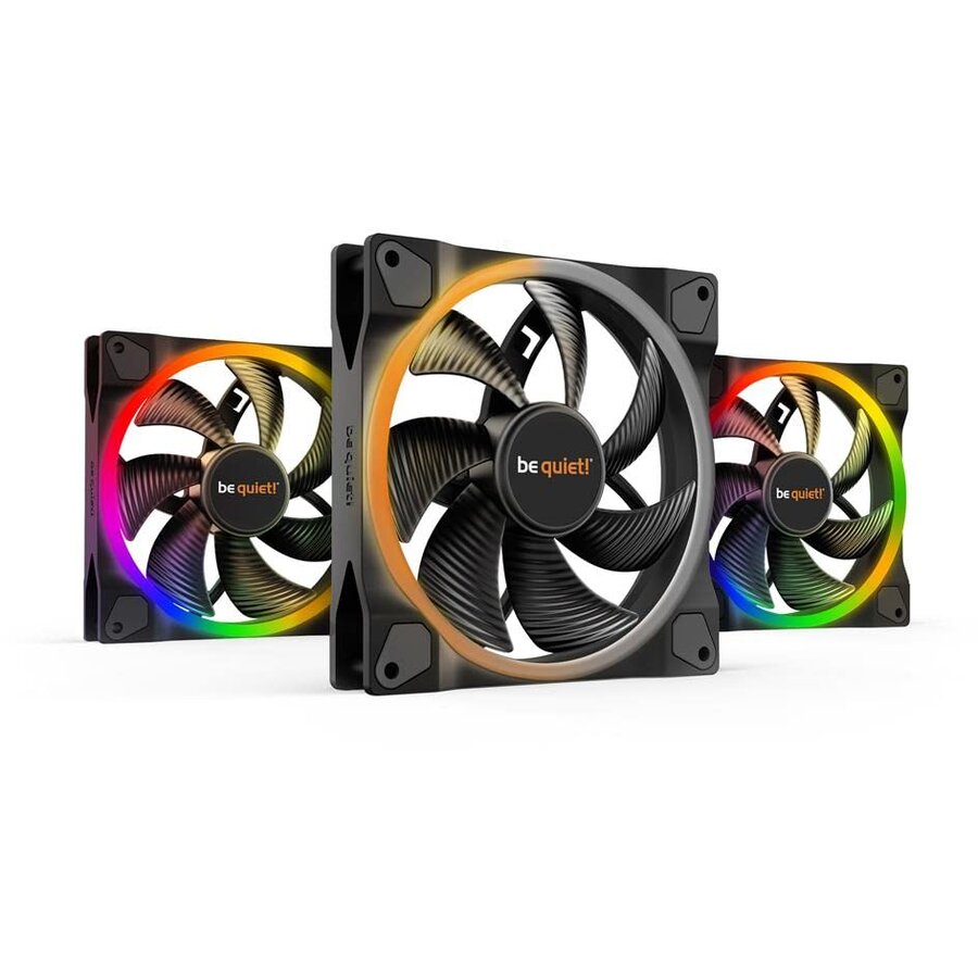 Pachet 3 x Ventilatoare LIGHT WINGS RGB 140mm PWM Negru