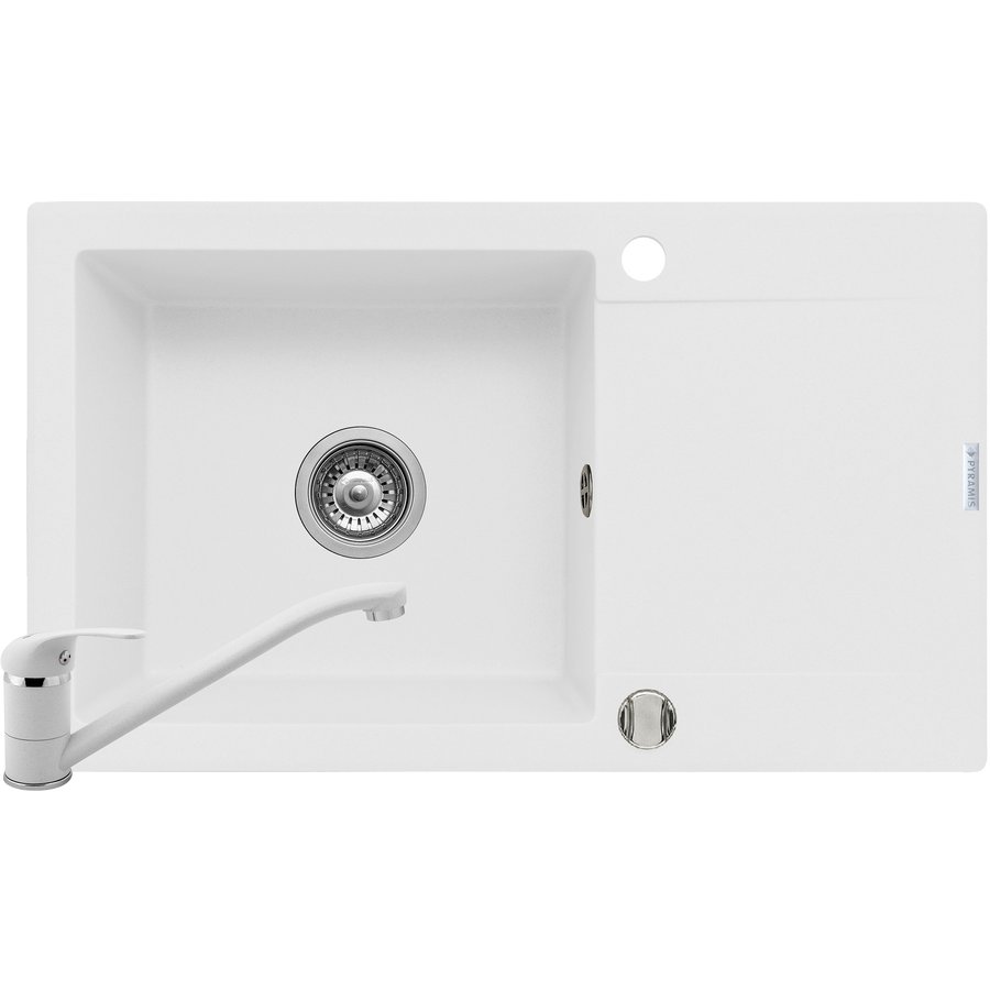 Pachet chiuveta granit MIDO PLUS + Baterie ASALIA Alb