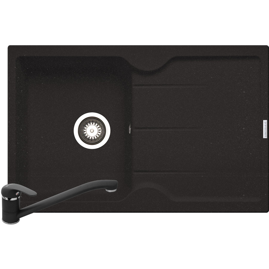 Pachet chiuveta granit PORTOS + Baterie ASALIA Black