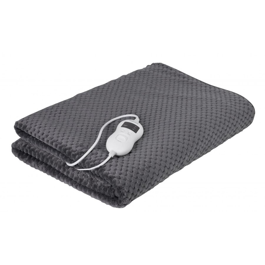 Patura cu Incalzire Electrica CR 7416 5 Trepte de Incalzire Maxim 60W Protectie la Supraincalzire 100x150CM Gri