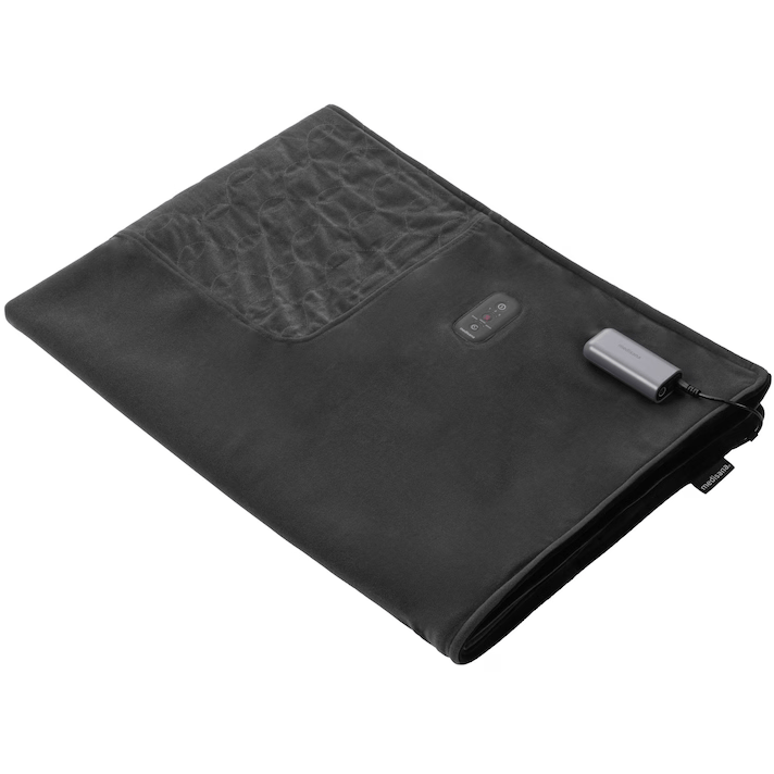 Patura Incalzita Portabila OL 200 60272 19.24W 130x90cm Baterie Reincarcabila 3 Setari De Temperatura Negru