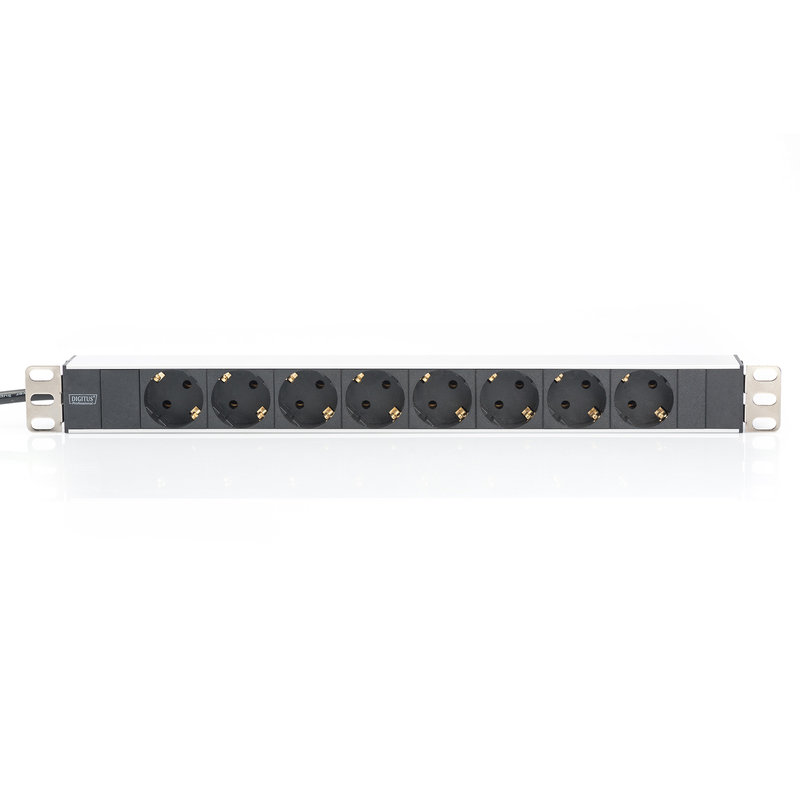 PDU outlet strip 19 RACK 8xSchuko, 2m 1xSchuko, 16A, aluminium