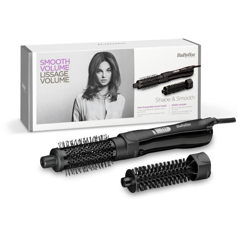 Perie cu Aer Cald Shape & Smooth AS82E 2 Trepte de Viteza 800W Negru