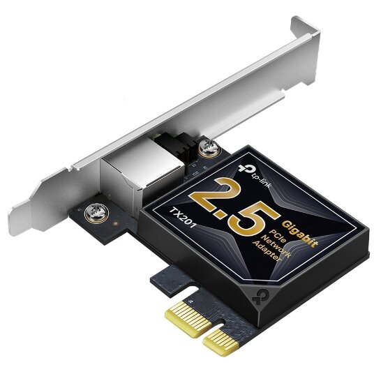 Placa de Retea TX201 PCI-E Port RJ-45 2500Mbps Negru/Argintiu