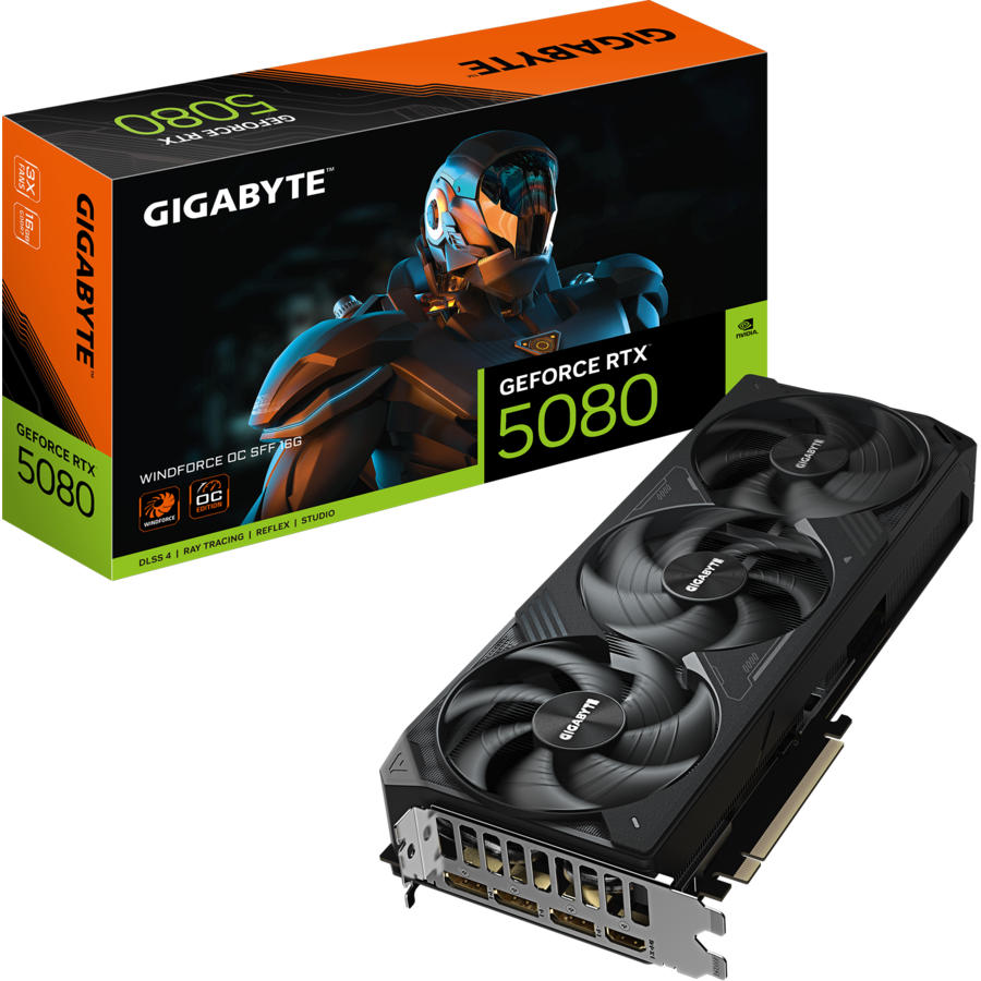 Placa video GeForce RTX 5080 Windforce OC SFF 16G, 16384 MB GDDR7