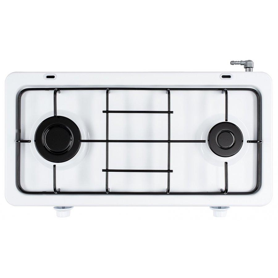 Plita Aragaz AMORFO 2 Gaz 2 arzatoare White + Capac Metalic