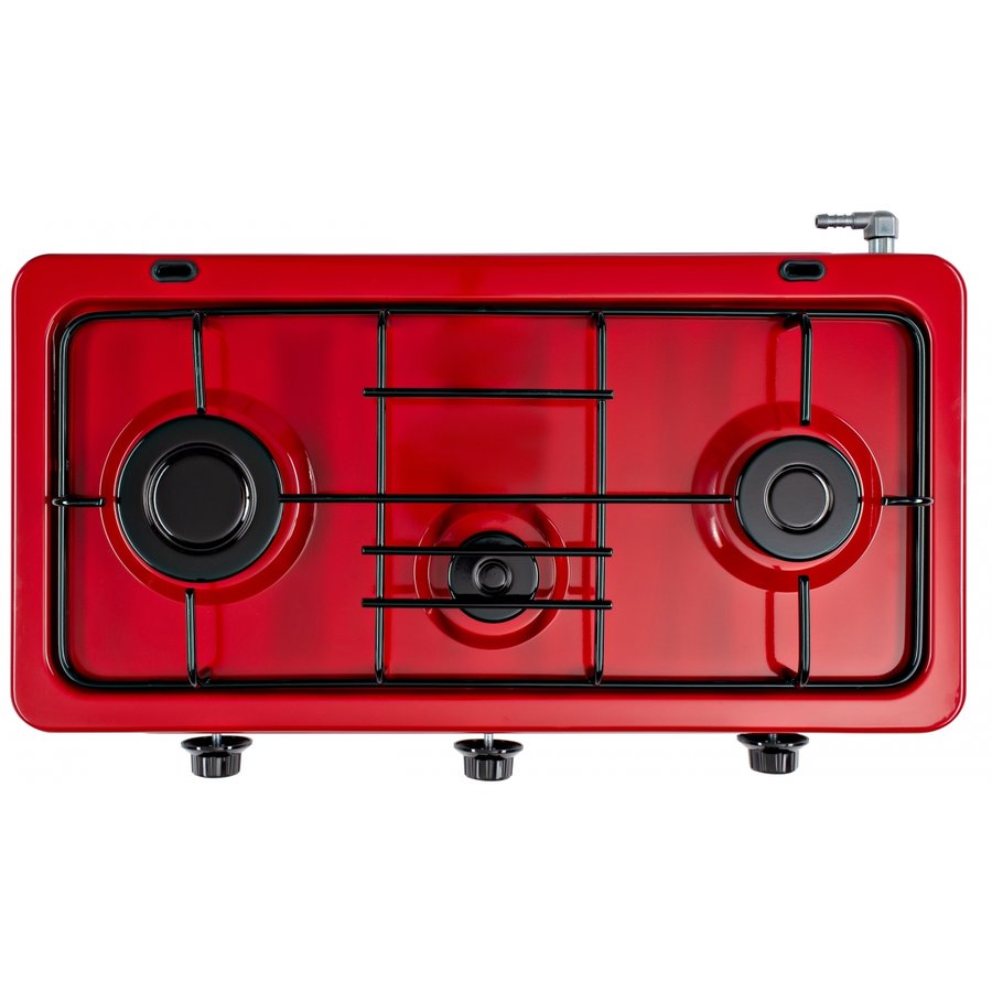 Plita Aragaz AMORFO 3 Gaz 3 arzatoare Red + Capac Metalic