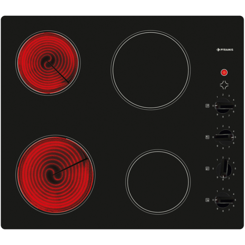Plita Electrica Neo SPICA Knobs 1800W 4 Zone Gatit Vitroceramica Negru