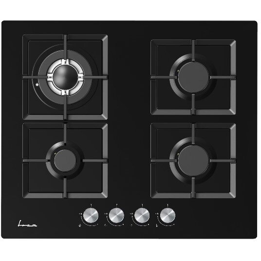 Plita Gaz FBH-M4IWF-GBK Incorporabila 4 Arzatoare Aprindere Electrica Sticla Negru