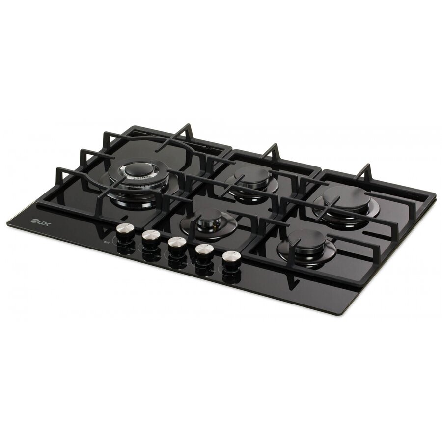 Plita Incorporabila Marbella Wok Jz5bk75 Gaz 5 Arzatoare Wok Aprindere Electrica Gratare Fonta Siguranta 75 Cm Negru