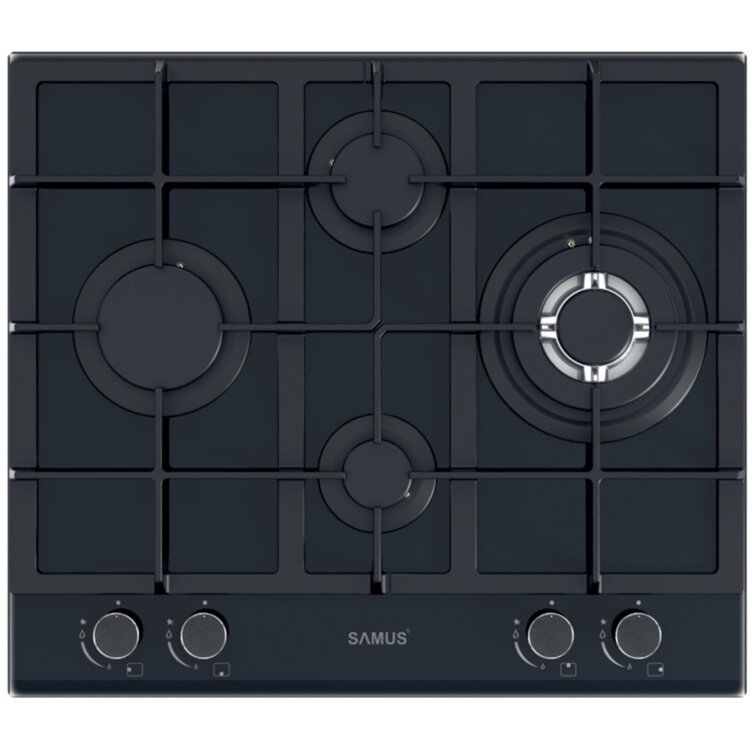 Plita Incorporabila pe Gaz PSG-64SG5 4 Arzatoare Gratare Fonta Sticla Gri