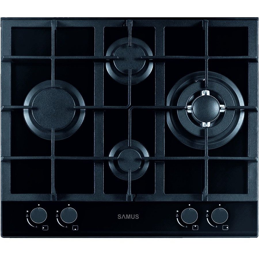 Plita Incorporabila PSG-64SG2 4 Arzatoare pe Gaz Arzator Wok Negru