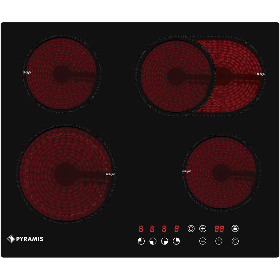 Plita incorporabila vitroceramica 58HL810 4 zone de gatit 9 trepte putere Sticla Neagra