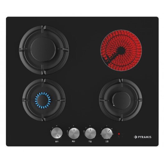 Plita Mixta Incorporabila 3+1 Gaz & Vitroceramic (202300390) Negru