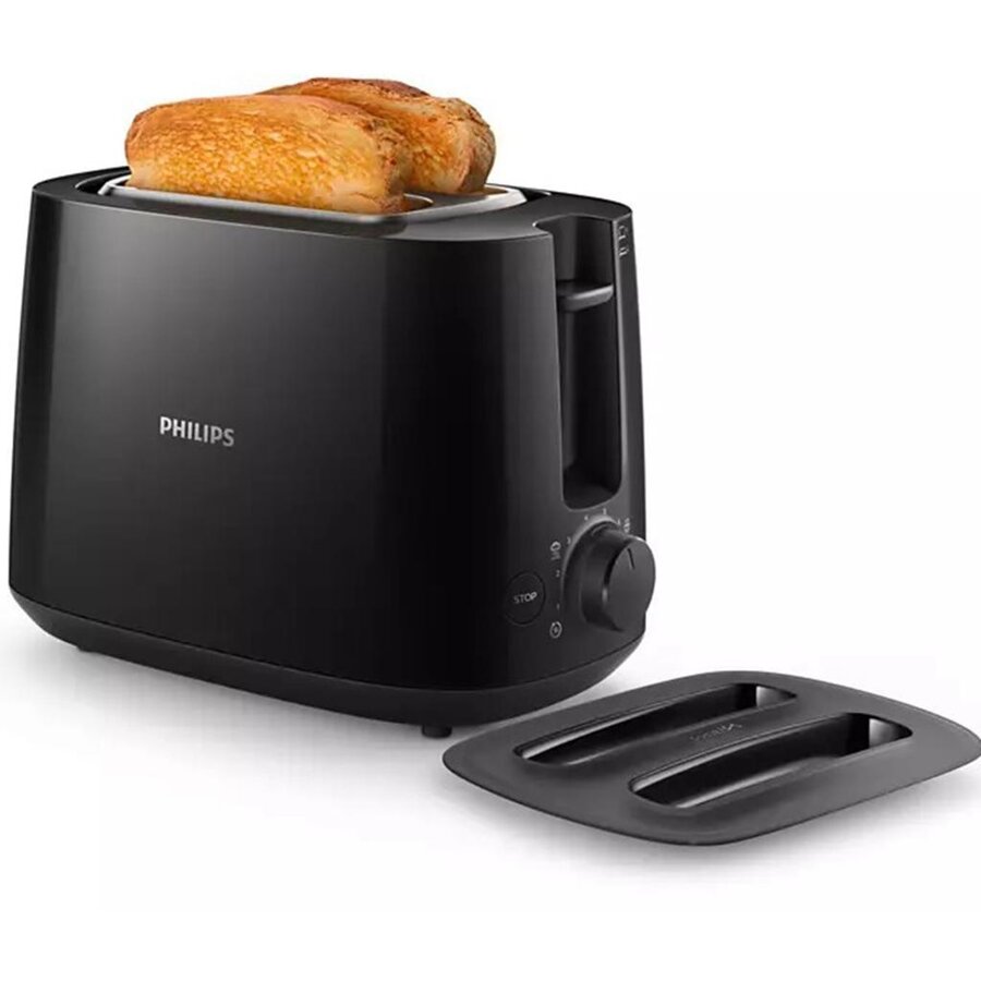 Prajitor de Paine Viva Collection HD2582/90 900W 8xSetari 2xFelii Grilaj Incalzire Integrat Negru