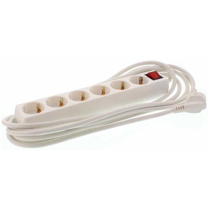 Prelungitor 6 prize 5M cu intrerupator cablu 3x1.5mmp