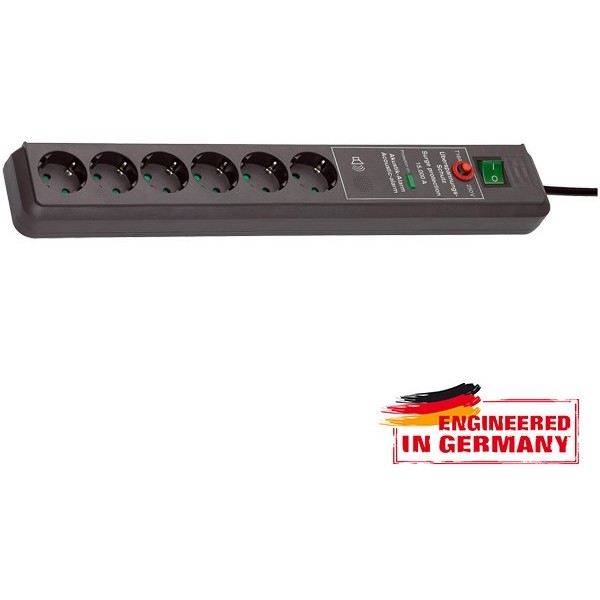 Prelungitor cu intrerupator 149918 6 prize 3m negru