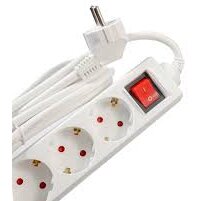 Prelungitor Euro Skt x 3 Conectare Prin Schuko (T) Cablu  1.5 m  7.5 A Protectie Contact Accidental On / Off Alb
