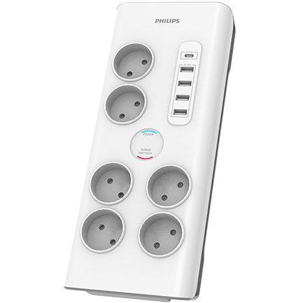 PRELUNGITOR SURGE PROTECTOR 6 PRIZE 2M 5 X USB