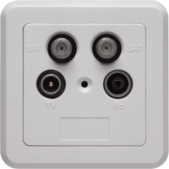 Priza Cablu Antena SSD 4-00 CATV/SAT/SAT Alb
