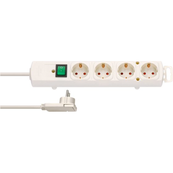 Priza Multipla Comfort Line + 4x Plug White