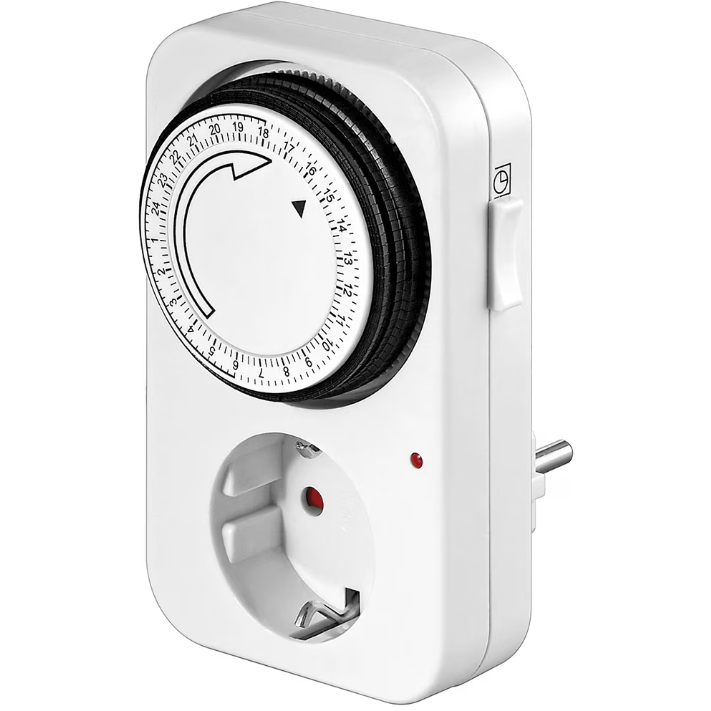 Priza Programabila Mecanica Interior  Schuko Alb