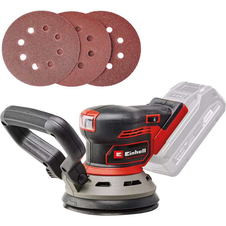 Professional cordless random orbit sander TP-RS 18/32 Li BL-Solo, 18V red/black, without battery and charger