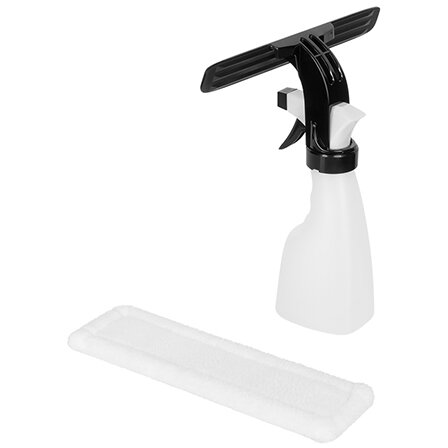 Pulverizator cu Laveta Curatat Geamuri Alb