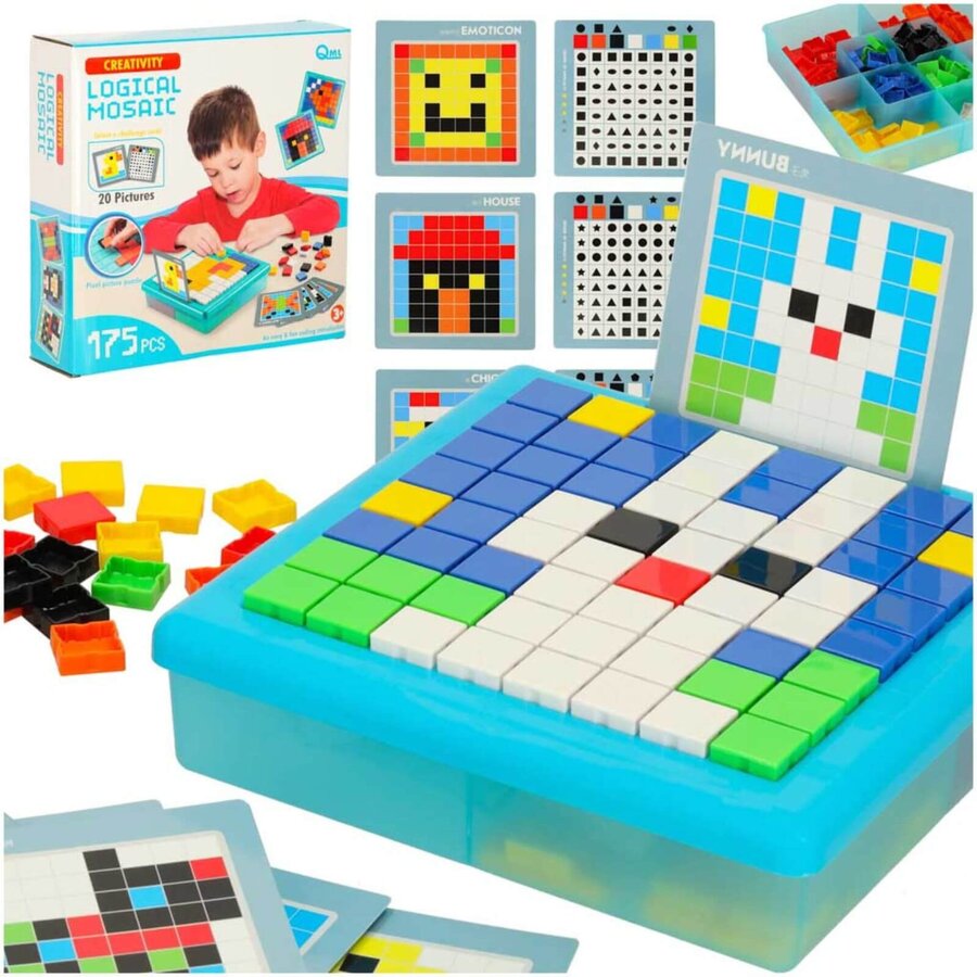 Puzzle Logic si Joc Mozaic Stem 75 Piese 20 Sabloane Educative 3 Ani+