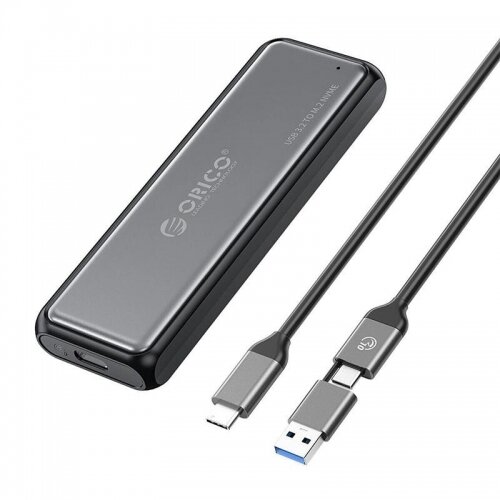 Rack Extern DDM2-C3-G2-BK-BP-IP pentru HDD/SSD NVME M.2 10Gbps Cablu Inclus USB 3.2 Gen 2 Gri