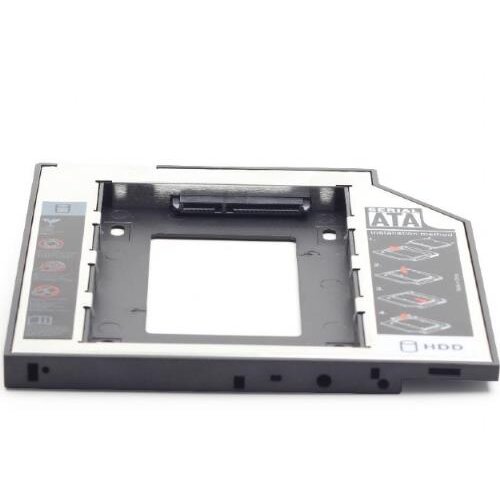 Rack Intern pentru Laptop/Notebook Tip Caddy 12.7MM 5.25Inch la 2.5Inch S-ATA Interfata PC S-ATA Negru