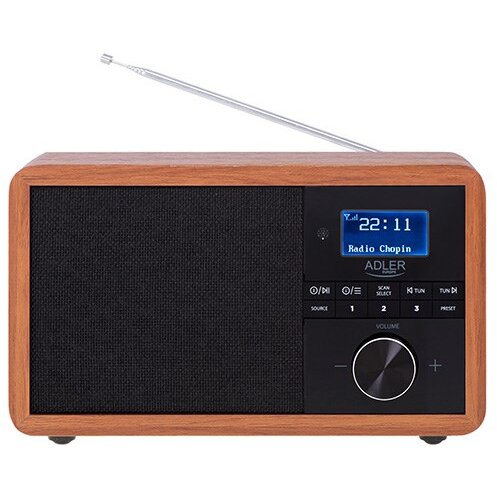 Radio AD 1184 Portabil Digital Negru/Lemn