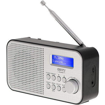 Radio Cu Ceas Dab Dab+ CR Afisaj LCD 1W Baterie 2000mAh Argintiu