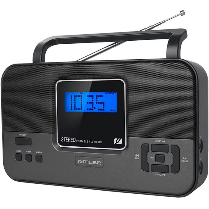 Radio M-087  PLL Stereo   Display LCD Ceas  Alarma Boxe Frontale Negru