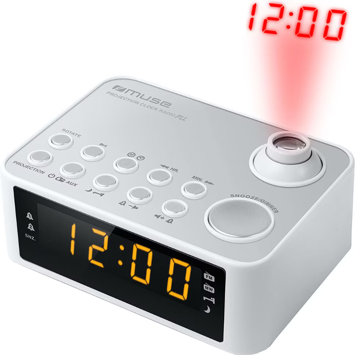 Radio M-178PW  Ceas  Proiectie Ora MW/FM 	Alarma Snooze Sleep   Alb