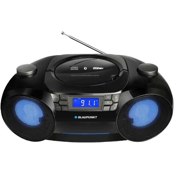 Radio Portabil BB31LED Bluetooth FM MP3 AUX USB Ceas Cu Alarma Lumini LED Negru