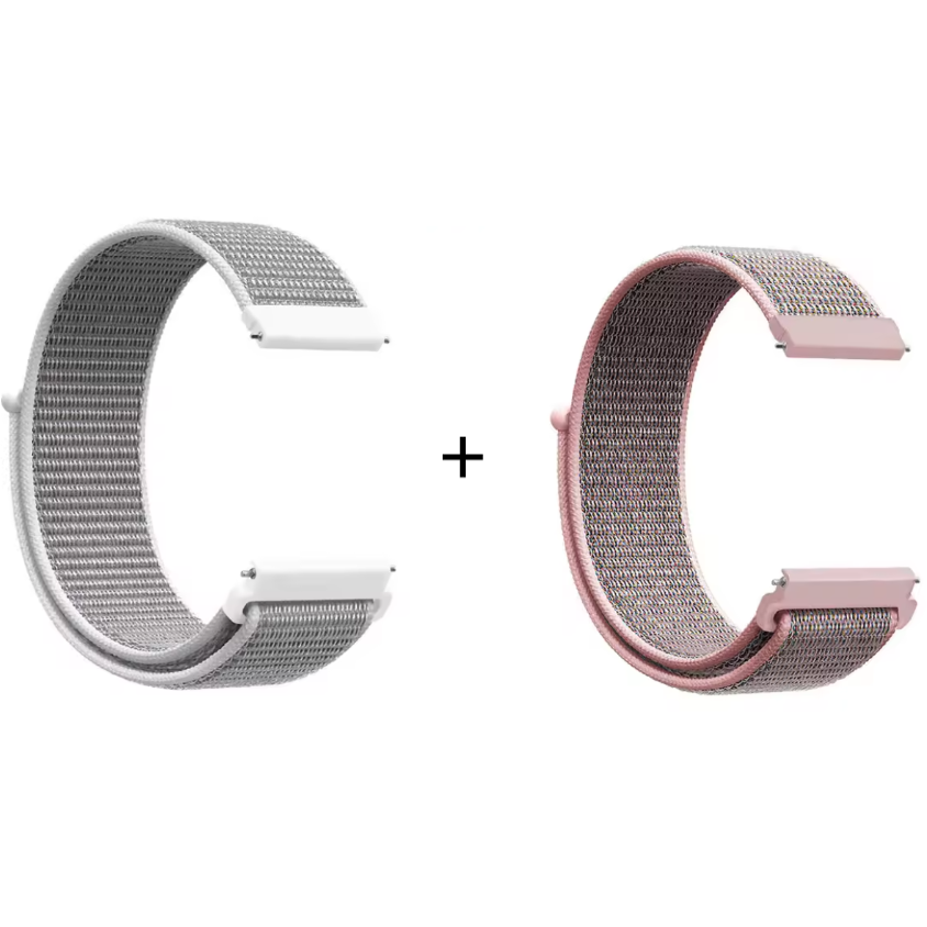Set 2 Bratari Resigilate Pentru  Samsung / Amazfit / Huawei 22mm Gri/Roz