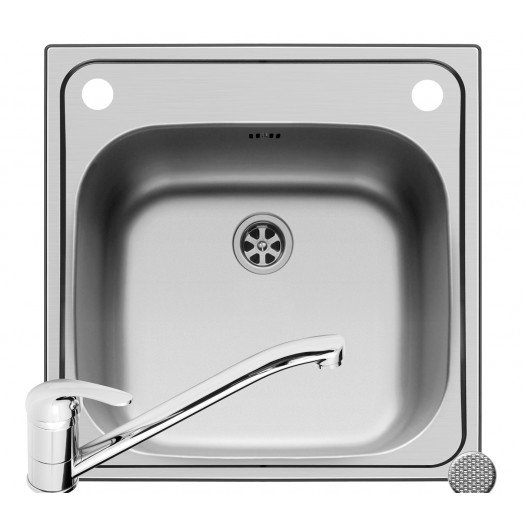 Set 2IN 1 Chiuveta Inox INSET 1B LN + Baterie