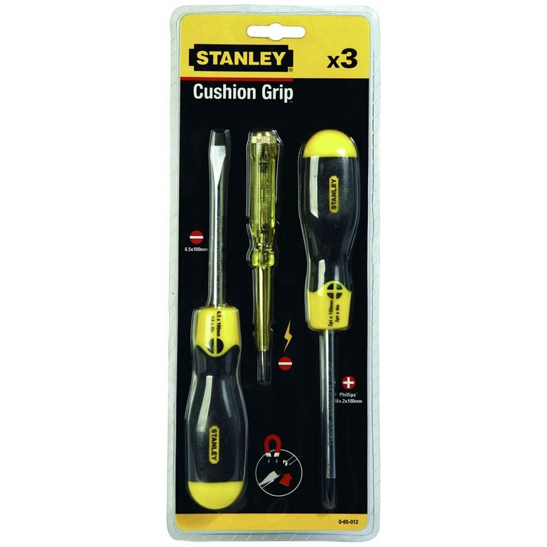 Set 3 Surubelnite CushionGrip Tester De Tensiune Dreapta 3x65mm 5x100mm Phillips PH2x100mm Negru