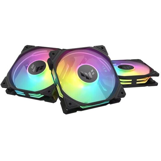 Set 3 Ventilatoare TUF Gaming TR120 aRGB Reverse 120mm Negru