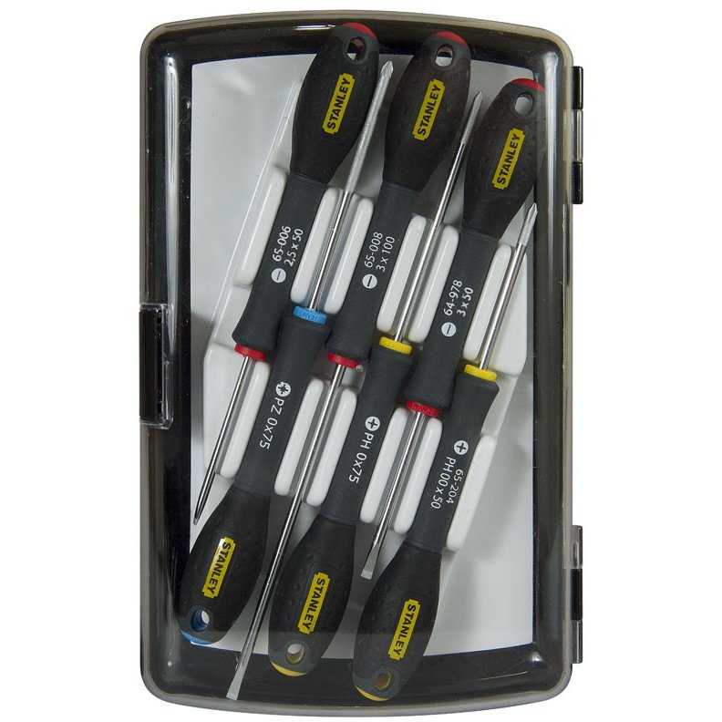 Set 6 Surubelnite FATMAX Precizie Dreapta PZ PH Cutie De Depozitare Transport Negru