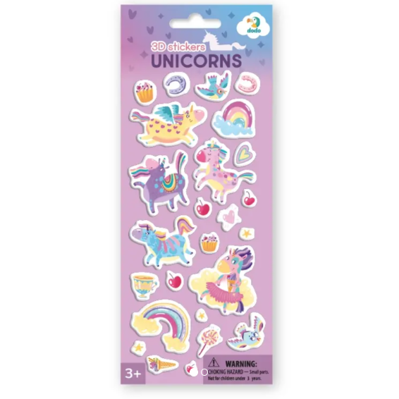 Set Abtibilduri 3D Unicorni Multicolor