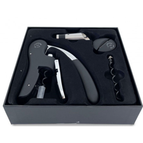 Set Accesorii Deschidere Sticla Vin Sommelier Oeno Collection Negru