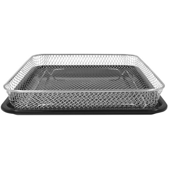 Set AIR-FRY Cos + Tava Cuptor Electric Negru/Argintiu