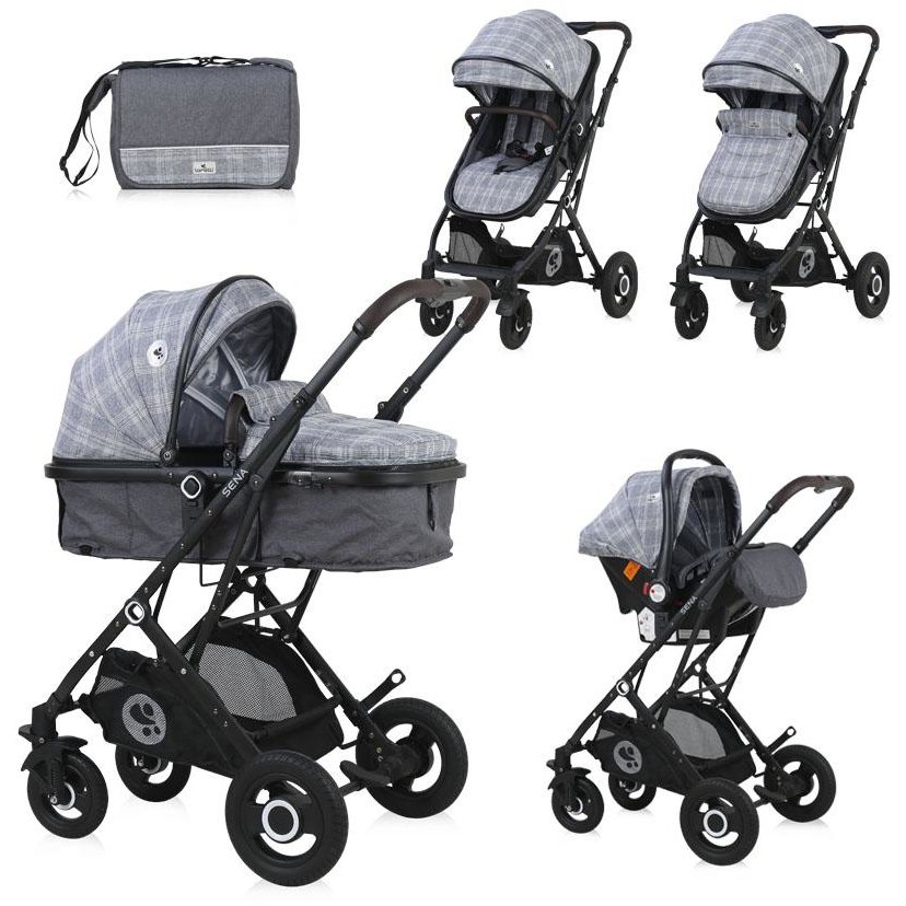 Set Carucior Copii + Cos Auto Sena Grey Squared