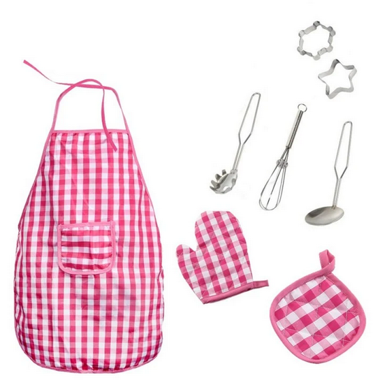 Set Chef Copii Sort si Ustensile pentru Gatit 8 Piese