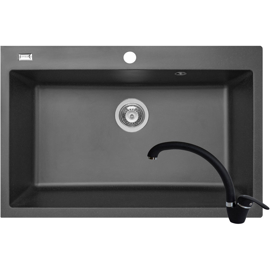 Set Chiuveta bucatarie Square 76x50 ARTITHEK + Baterie Ossia Negru