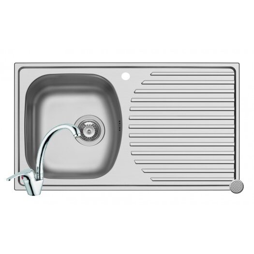 Set Chiuveta de Bucatarie Aspect 788x488MM ST LN si Baterie Sereno Crom Argintiu