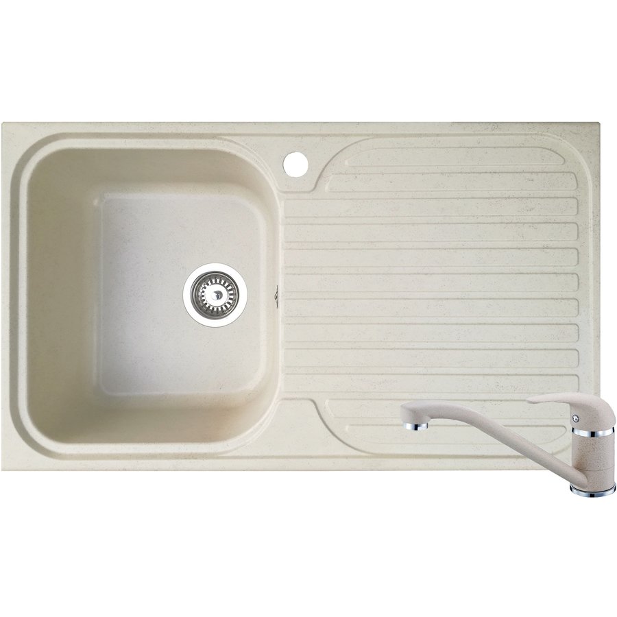 Set chiuveta de bucatarie Soft Compozit Stripe DUROTHEK 1B 1D ST Bej + Baterie