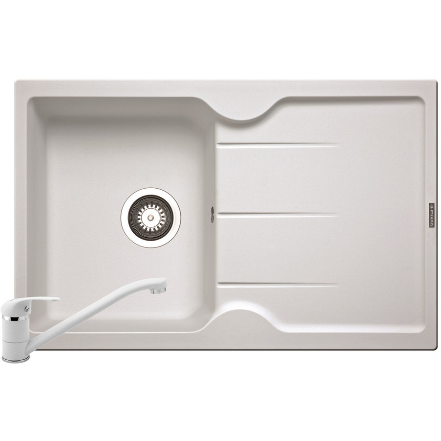 Set Chiuveta Granit PORTOS si baterie ASALIA Alb